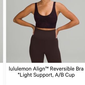 Lululemon Align Reversible Bra, Size 8, Diamond Dye Cassis Black, Cassis